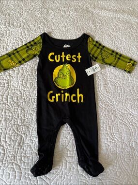 Universal Black & Green 'Cutest Grinch' Baby One-Piece